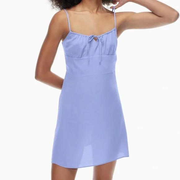 Aritzia Wilfred Bellow Mini Dress- Tie-Front Paisley Dress - Picture 7 of 11